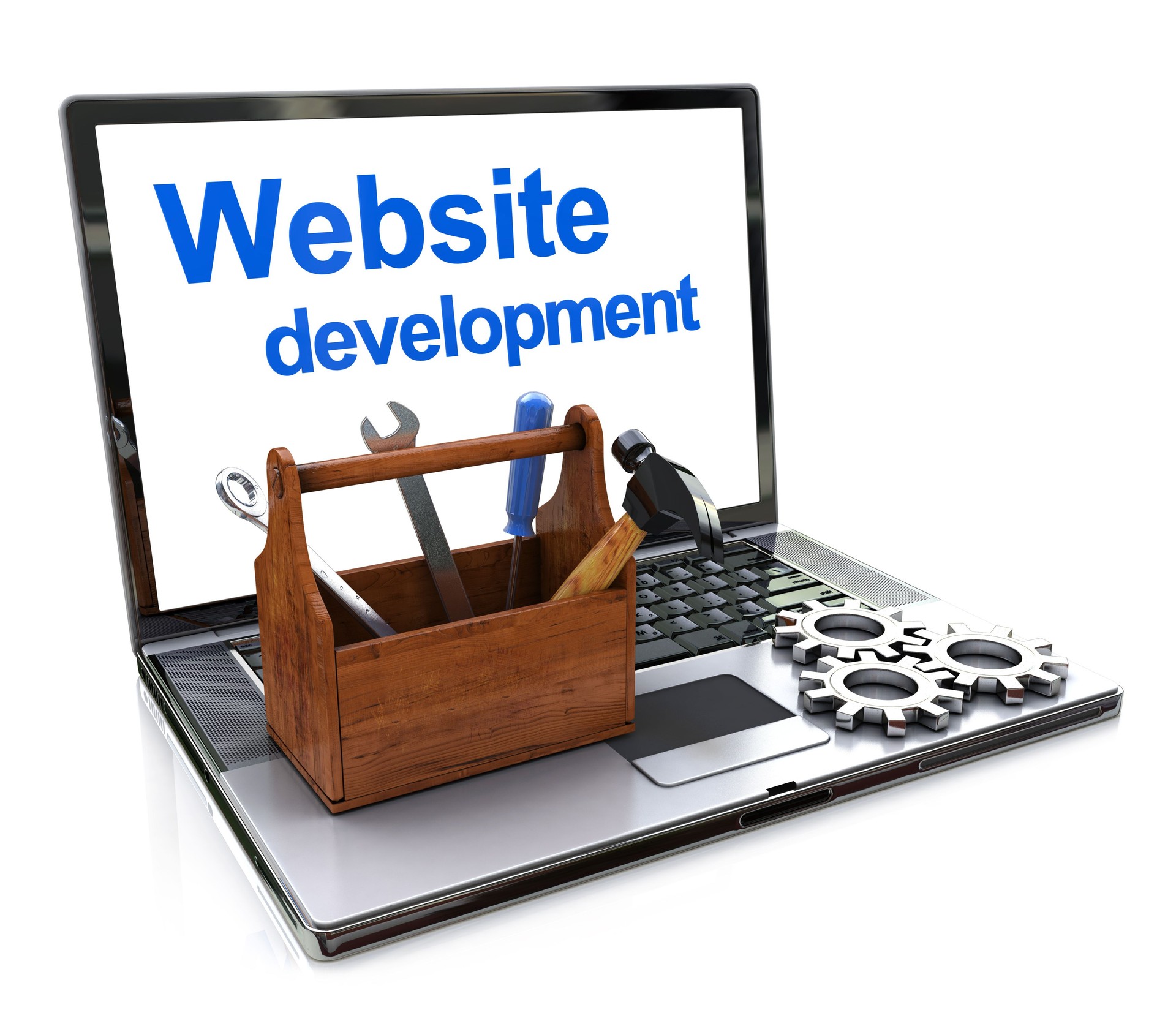 Website development. Website building , under construction or repair isolated on a white background